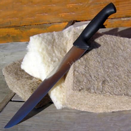 Couteau laine de bois et isolants fibreux